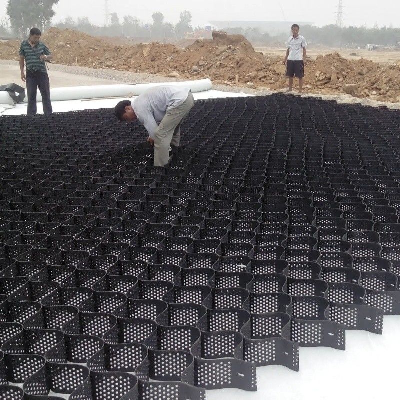 250mm 75mm 100mm 150mm Hdpe ジオセル 高質感 HDPE ハニーコンベッド 砂岩グリッド プラスチック ジオセル 工場直送価格