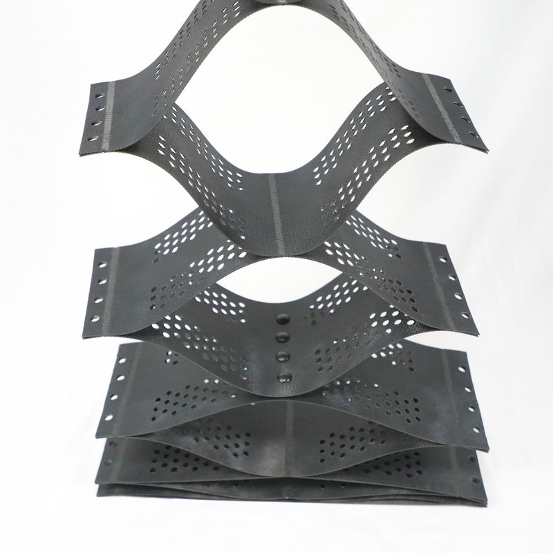 プラスチックジオセル 舗装グリッド 黒 HDPE ジオセル 柔らかい地下室強化用 砂石安定化器 道路建設用 ジオセル