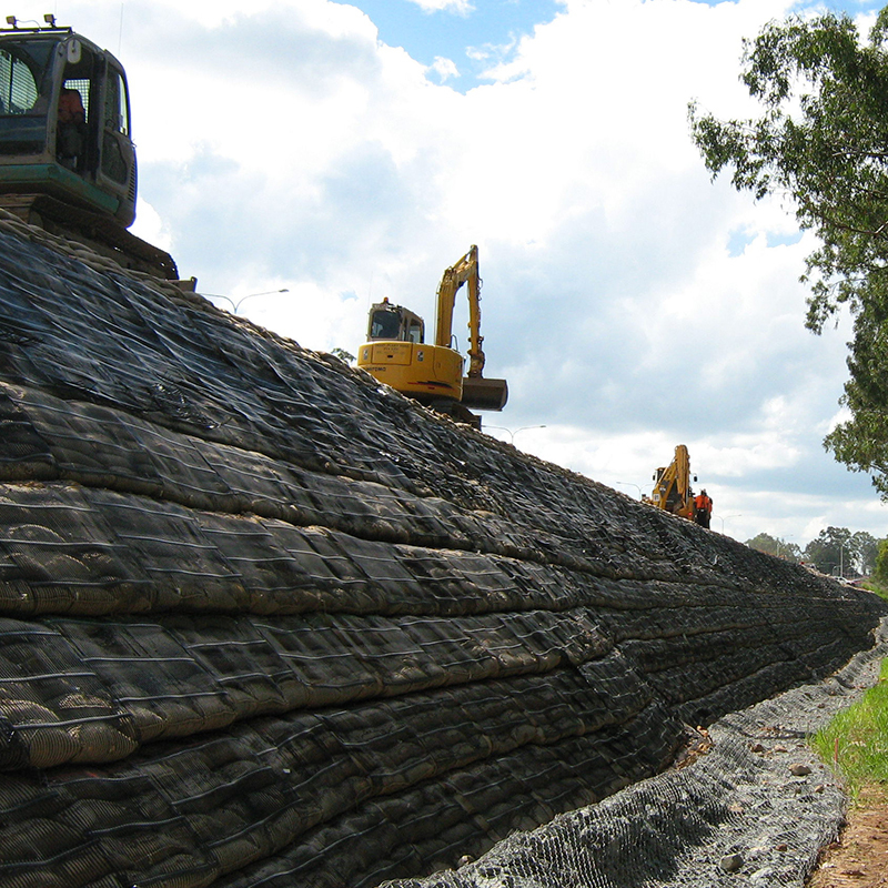 強化 半軸プラスチック PP PE 単軸複合物 HDPE 伸縮 ジオグリッド道路鉄道建設