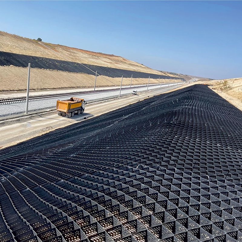 プラスチック ASTM 標準道路グリッド 砂利 ハニーコム HDPE 地質セル 壁の固定 強化 斜面保護 ドライブウェイ 地質セル 侵食制御