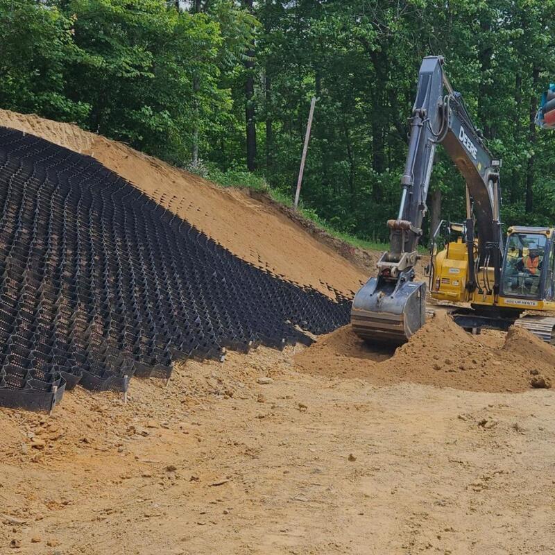 HDPE ジオセル プラスチック ドライブウェイ 砂利 HDPE ジオセル 道路における土壌管理 道路の強化 斜面保護 侵食管理 砂利 高速道路